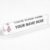 Porte-nom Pour Bureau Musical treble clef notes with sakura flowers