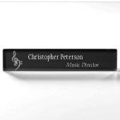 Porte-nom Pour Bureau Musique : Treble et basse Clef (Devant)