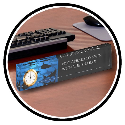 Porte-nom Pour Bureau Nagez Avec Le Bureau Exécutif Requins