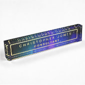 Porte-nom Pour Bureau Nébuleuse de l'espace extra-atmosphérique noire mo