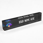 Porte-nom Pour Bureau Neon Firefly sur noir