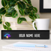 Porte-nom Pour Bureau Neon Firefly sur noir