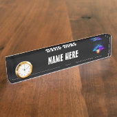 Porte-nom Pour Bureau Neon Firefly sur noir (Taille)