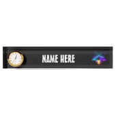 Porte-nom Pour Bureau Neon Firefly sur noir (Devant)