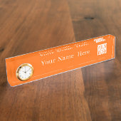 Porte-nom Pour Bureau Neon orange - add logo (Taille)
