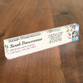 Porte-nom Pour Bureau Nettoyage de caricatures Janitorial en ivoire rose (Taille)