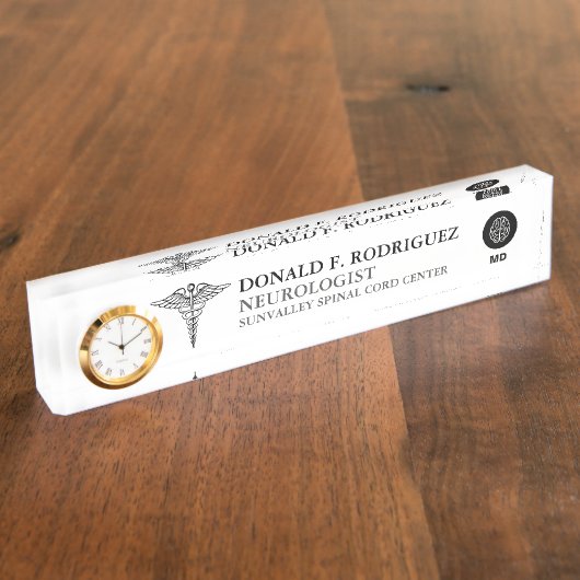 Porte-nom Pour Bureau Neurologue personnalisé (Taille)