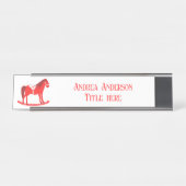 Porte-nom Pour Bureau Noël scandinave Cheval Rocse Custom (Devant)