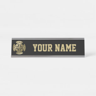 Porte-nom Pour Bureau noeud d'or celtique