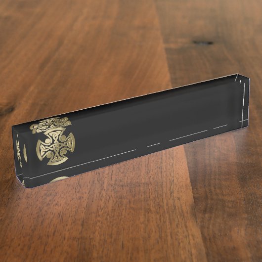 Porte-nom Pour Bureau noeud d'or celtique (Taille)