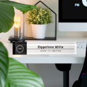 Porte-nom Pour Bureau Noir, Blanc