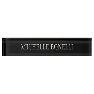 Porte-nom Pour Bureau Noir Blanc Agréable Charming Business Nameplate