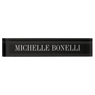 Porte-nom Pour Bureau Noir Blanc Agréable Charming Business Nameplate