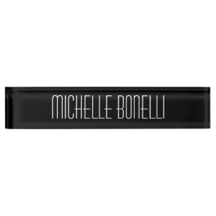 Porte-nom Pour Bureau Noir Blanc Agréable Charming Business Nameplate