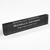 Porte-nom Pour Bureau Noir Couleur Professionnel Plain Moderne