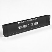 Porte-nom Pour Bureau Noir Élégant Design Moderne