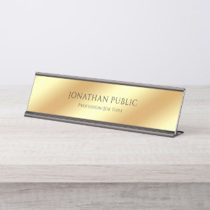 Porte-nom Pour Bureau Noir élégant moderne luxueux et or de charme