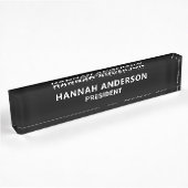 Porte-nom Pour Bureau Noir et blanc moderne