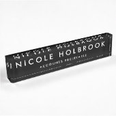 Porte-nom Pour Bureau Noir et blanc professionnel simple et moderne