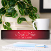Porte-nom Pour Bureau Noir et Rouge Clair Ombre