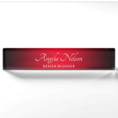 Porte-nom Pour Bureau Noir et Rouge Clair Ombre (Devant)