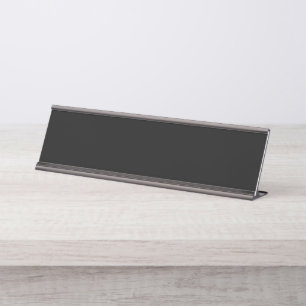 Porte-nom Pour Bureau Noir fou (Le Noir le plus foncé) PERSONNALISABLE