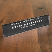 Porte-nom Pour Bureau Noir Gras Lisible Professionnel Moderne tendance (Taille)