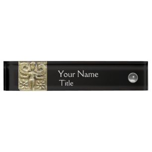Porte-nom Pour Bureau Noir GREC ANTIQUE de DÉESSE d'ABEILLE de MIEL,