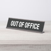 Porte-nom Pour Bureau Noir hors bureau (Devant)