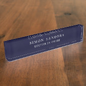 Porte-nom Pour Bureau Noir Rocher Bleu profond Classique Unique Minimali (Taille)