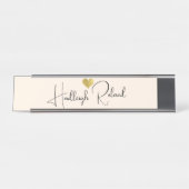 Porte-nom Pour Bureau Nom Calligraphie Monogramme Cœur (Devant)