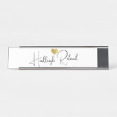 Porte-nom Pour Bureau Nom Calligraphie Monogramme Cœur (Devant)