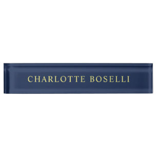 Porte-nom Pour Bureau Nom de couleur bleu minimaliste classique professi