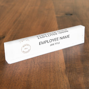Porte-nom Pour Bureau Nom de l'employé Nom de l'emploi Titre de l'emploi