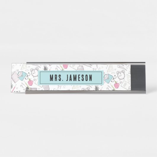 Porte-nom Pour Bureau Nom de l'enseignant (Devant)