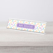 Porte-nom Pour Bureau Nom de professeur de maths motif de nombres mignon (Devant)
