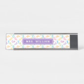Porte-nom Pour Bureau Nom de professeur de maths motif de nombres mignon (Devant)
