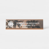 Porte-nom Pour Bureau Nom d'entreprise Logo Professionnel Palms Modernes (Devant)
