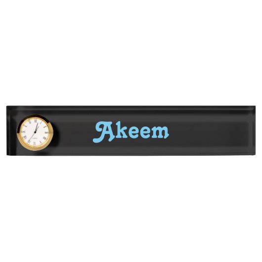 Porte-nom Pour Bureau Nom du bureau Plaque Akeem (Devant)