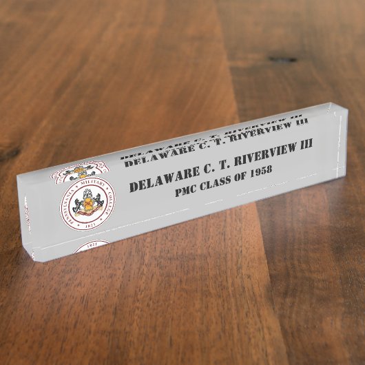 Porte-nom Pour Bureau Nom du bureau PMC avec sceau PMC classique (TEXTE (Taille)
