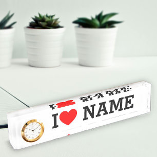 Porte-nom Pour Bureau Nom du coeur