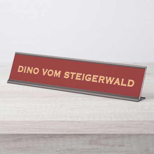 Porte-nom Pour Bureau Nom du Dogue Allemand (Devant)