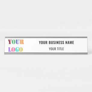 Porte-nom Pour Bureau Nom du logo personnalisé Info Modèle de Business O