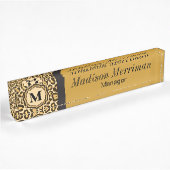Porte-nom Pour Bureau Nom et monogramme du poster de animal |