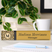 Porte-nom Pour Bureau Nom et monogramme du poster de animal |