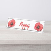 Porte-nom Pour Bureau Nom floral classique du pavot (Devant)