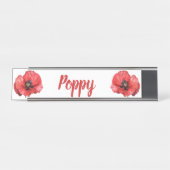 Porte-nom Pour Bureau Nom floral classique du pavot (Devant)