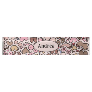 Porte-nom Pour Bureau Nom humour neutre motif mammaire