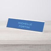 Porte-nom Pour Bureau Nom lisible moderne Ciel clair & Bleu profond (Devant)