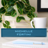 Porte-nom Pour Bureau Nom lisible moderne Plain Ocean & Sky Blue